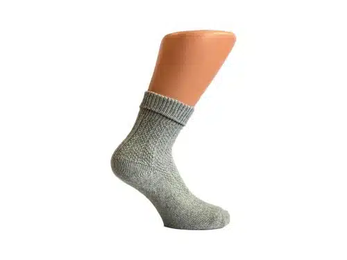 Boru Wollen Dames Sokken Met Omslag Midden Grijs