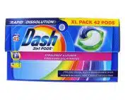 Dash Wasmiddel Pods 3In1 Stralende Kleuren, 42 Stuks