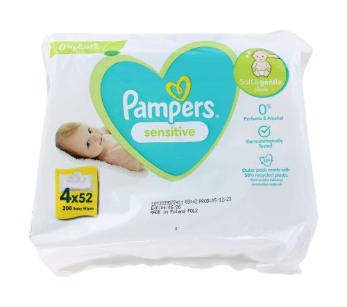 Pampers Babydoekjes Sensitive 4 x52 Stuks