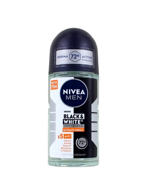 Nivea Men Deodorant Roller Invisible Black & White Ultimate Impact, 50 ml