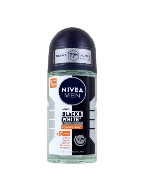 Nivea Men Deodorant Roller Invisible Black & White Ultimate Impact, 50 ml
